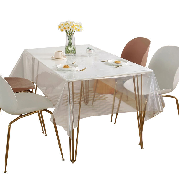 amazon hot 0.13mm transparent pvc straight edge oilproof and heatproof tablecloth living room coffee table dustproof tablecloth wholesale Item Picture