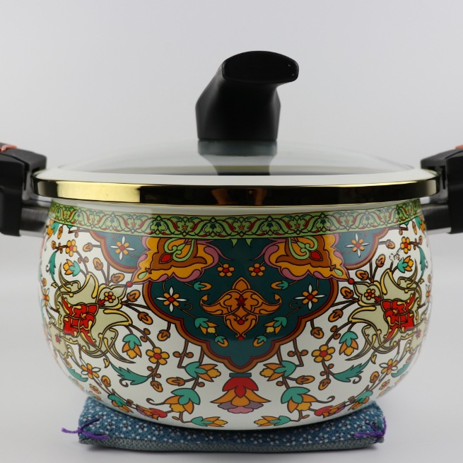 new enamel enamel low pressure pot 7l large capacity flat bottom thickened binaural enamel stew pot soup pot full figure