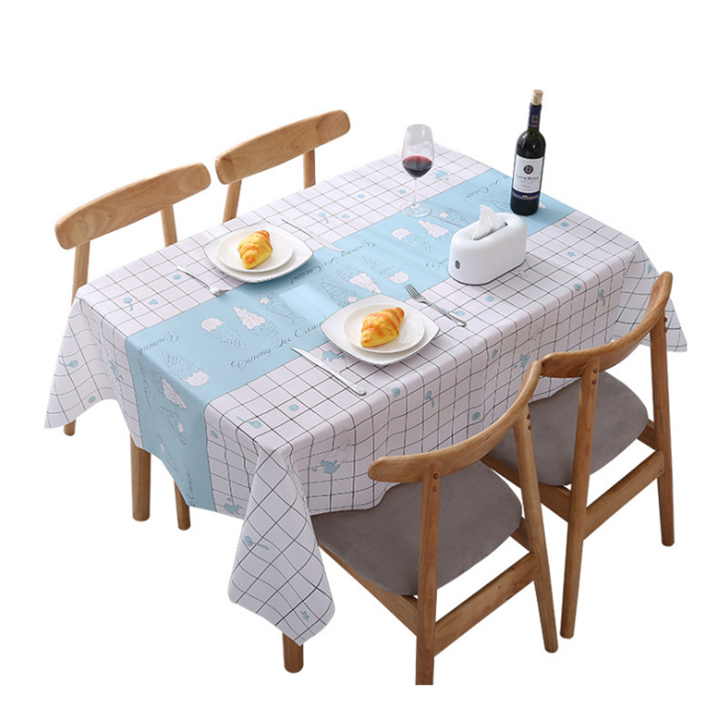 nordic style warm high temperature resistant tablecloth ins tablecloth waterproof oil-proof disposable high-grade pvc plaid dining table cloth liner Item Picture