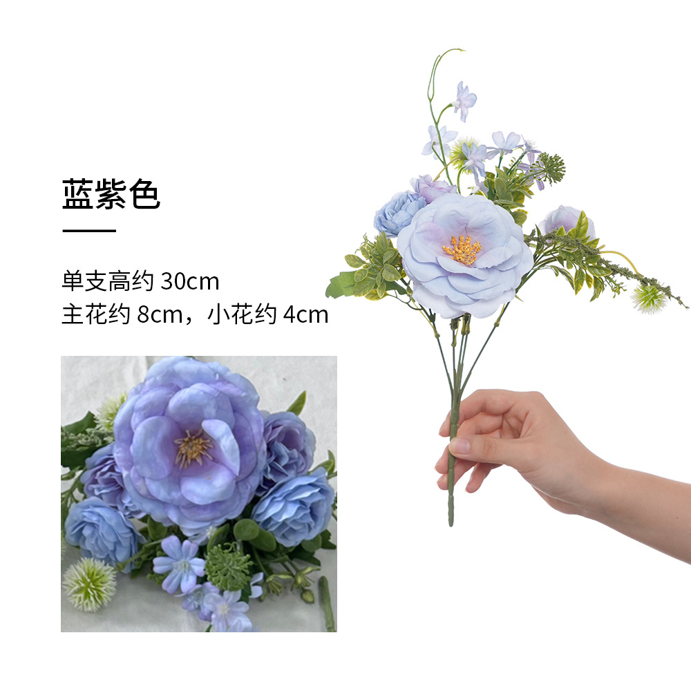 artificial flower rose small bouquet bouquet home decoration wedding event scene layout fake flower hot selling cross-border products full figure
