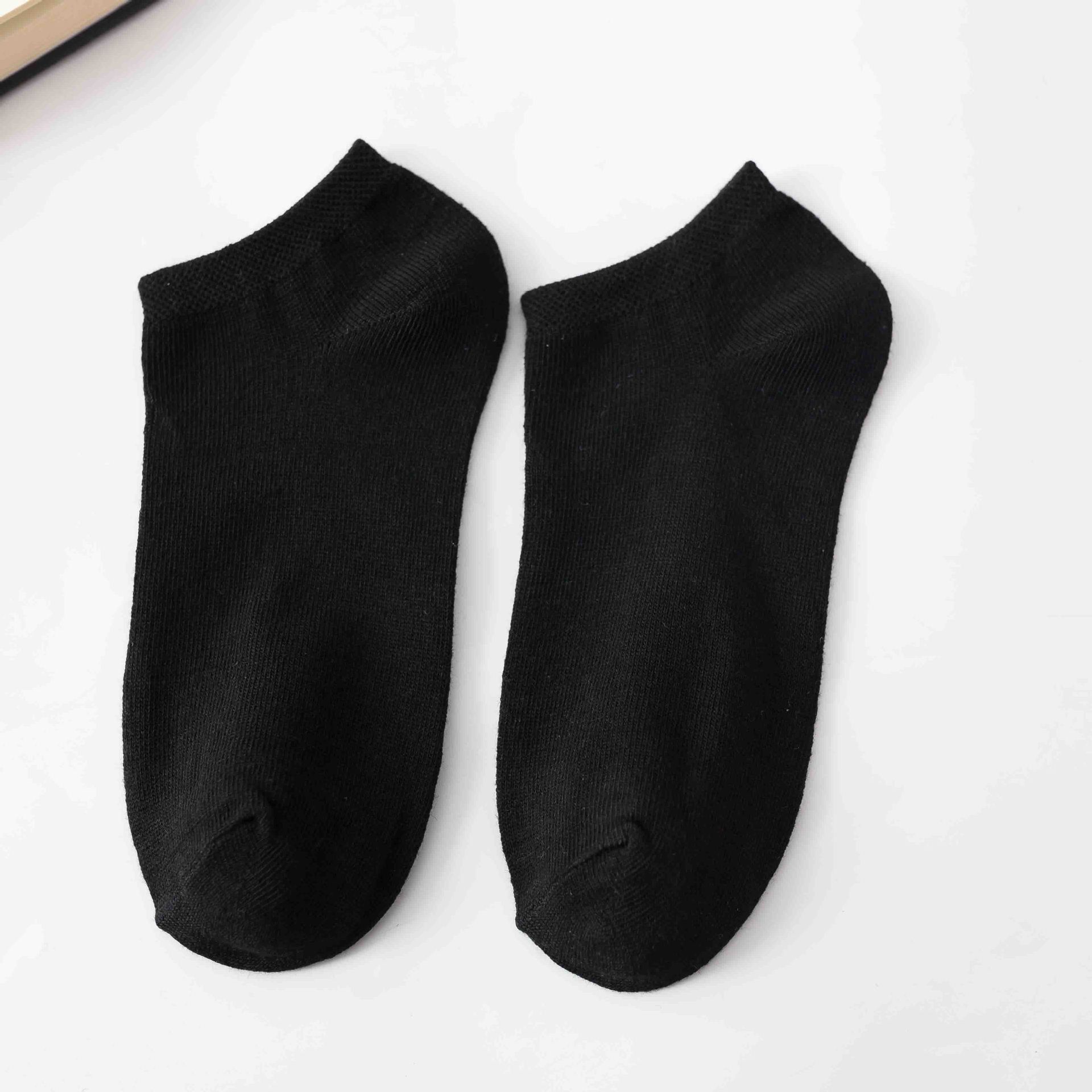 four seasons men and women black white gray pure color low-cut liners socks low top invisible socks men's socks zhuji socks disposable socks Specification drawing