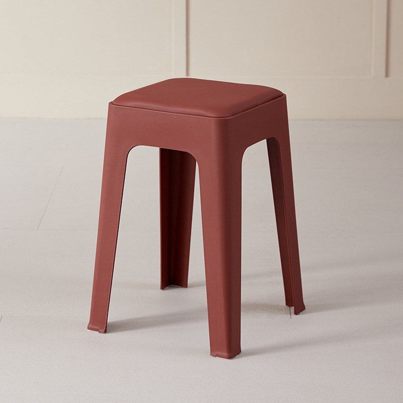 plastic stool household stackable thickened soft bag square stool convenient storage simple high bench non-slip dining table chair Application Scenario