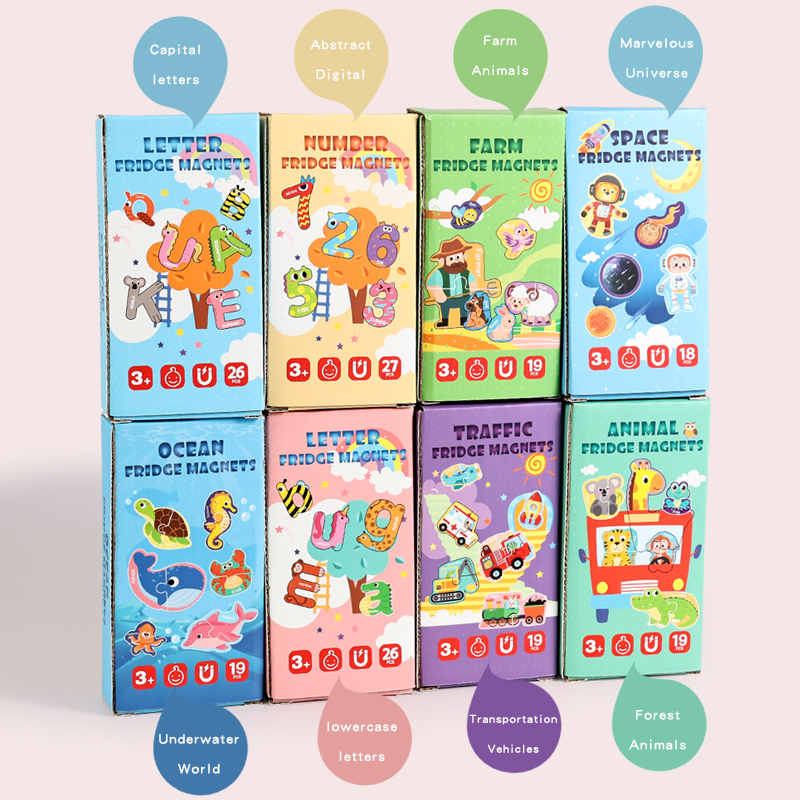 CPC CE EN71 Children's Early Education Magnetic Puzzle, 26-letter animal number stickers, 3-6 years old kindergarten cognitive and educational toys, fridge magnets, drawing boards, magnetic stickers Application Scenario