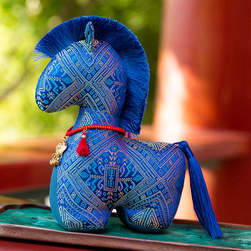 2026 horse year mascot plush toy national style horse plush doll rich fabric pony pendant annual meeting gift Item Picture