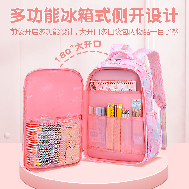 new sesame baby schoolbag for primary school students girls 1-3-6 grade lightweight side refrigerator children backpack Specification drawing