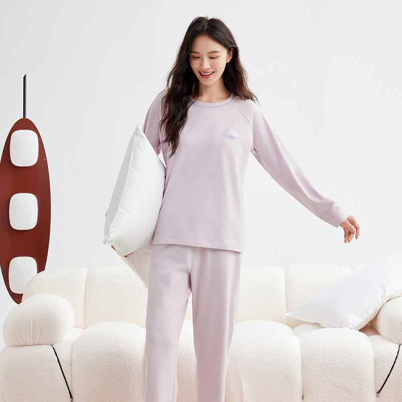 class a 220g cotton pajamas women's autumn thickening brushed warm ladies' homewear autumn and winter pajamas cotton suit Specification drawing