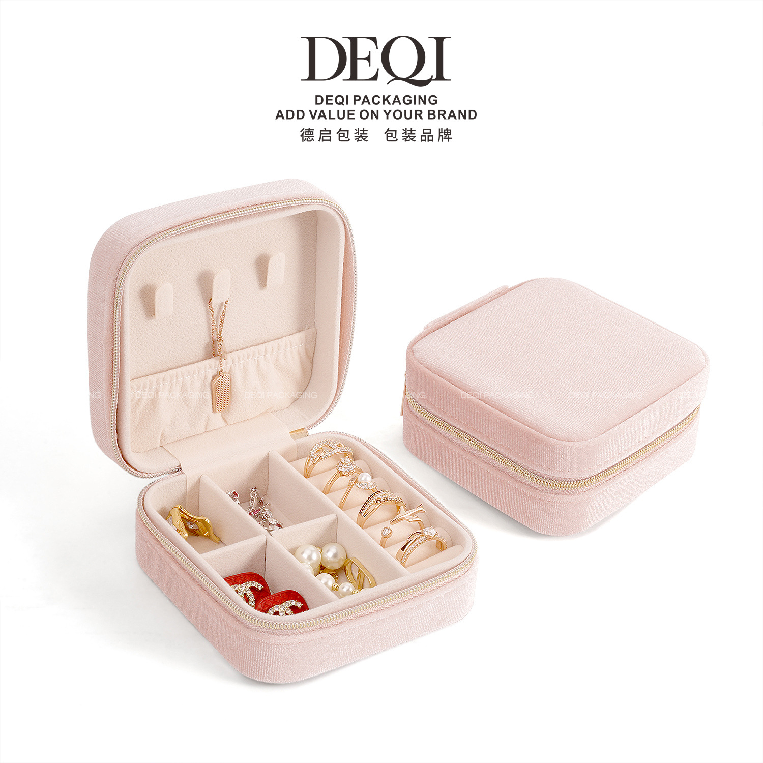 south korea velvet jewelry box mini portable gift box jewelry box high sense details Picture