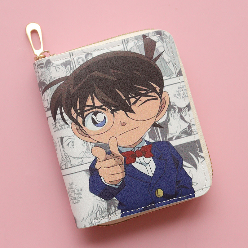 2025 new boys wallet short zipper conan student cartoon mini wallet coin purse card holder Application Scenario