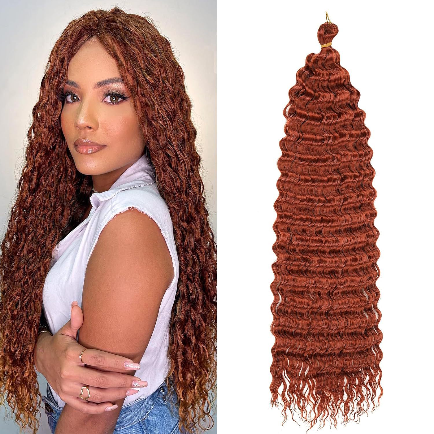 european and american african chemical fiber wig crochet hair extension curly hair bulk deep water wave hair xuchang wig Item Picture