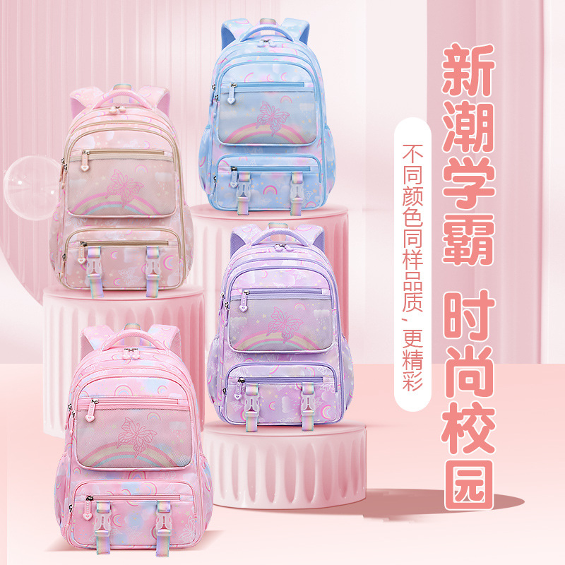 new sesame baby schoolbag for primary school students girls 1-3-6 grade lightweight side refrigerator children backpack details Picture