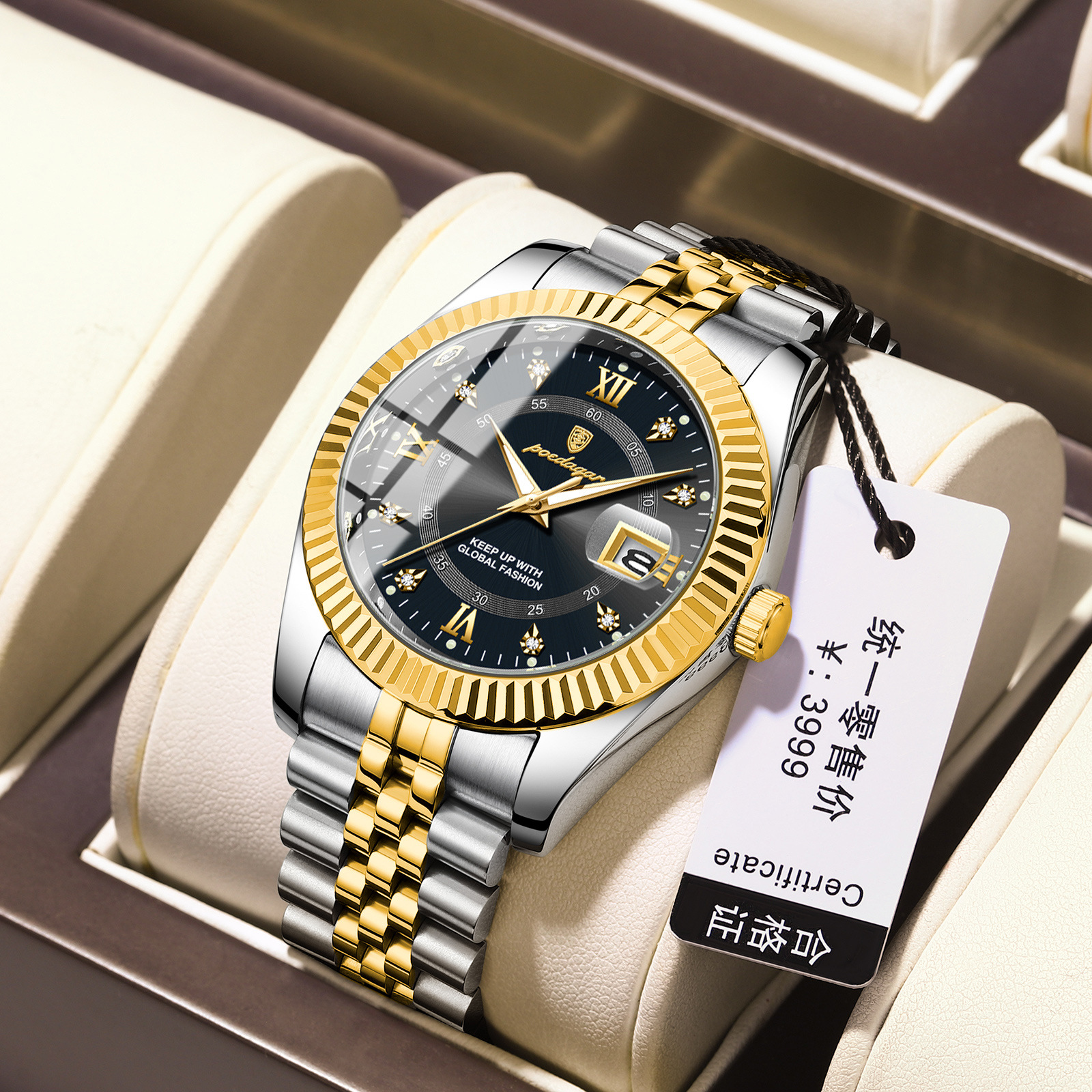 swiss brand watch men's new luxury calendar men's watches watch live broadcast foreign trade popular style one piece dropshipping full figure