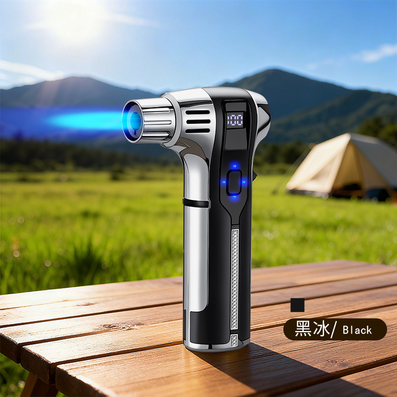 outdoor camping barbecue electronic lighter charging point moxibustion high temperature strong endurance flame gun kitchen burning pig hair details Picture