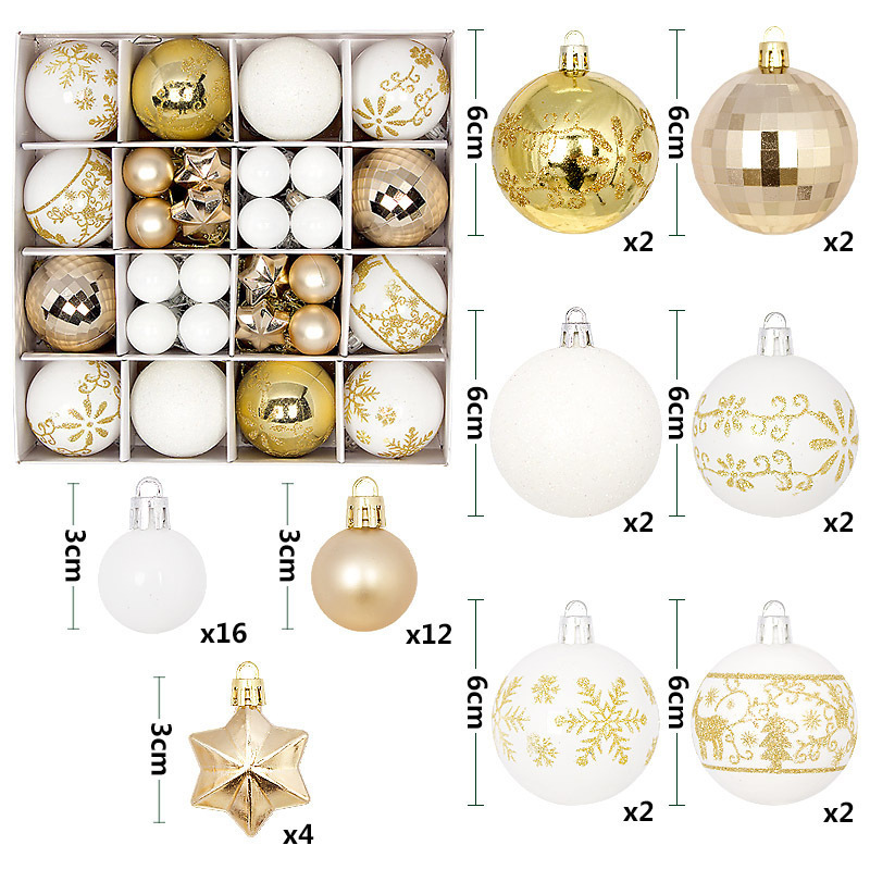 hong kong love christmas decoration colorful ball gift set creative color painted christmas ball party christmas tree hanging ball pendant Application Scenario