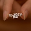 moon osmanthus zircon ring female fresh sweet all-matching elegant high sense adjustable opening ring 2025 new details Picture