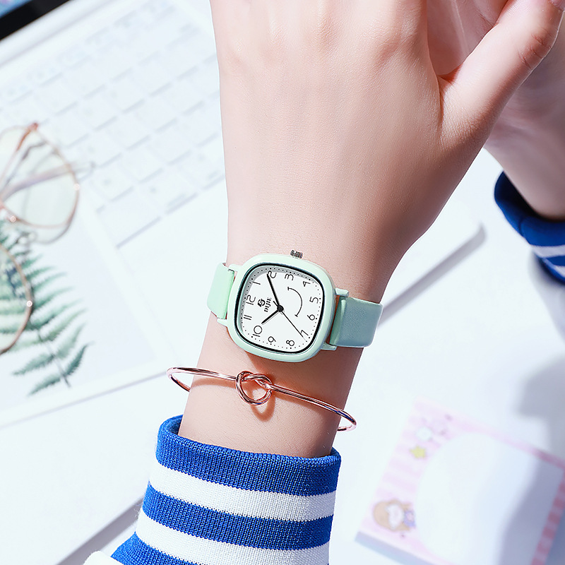 children's watch girls square special-interest design primary school students junior and middle school students girls only look at the time mute exam table full figure