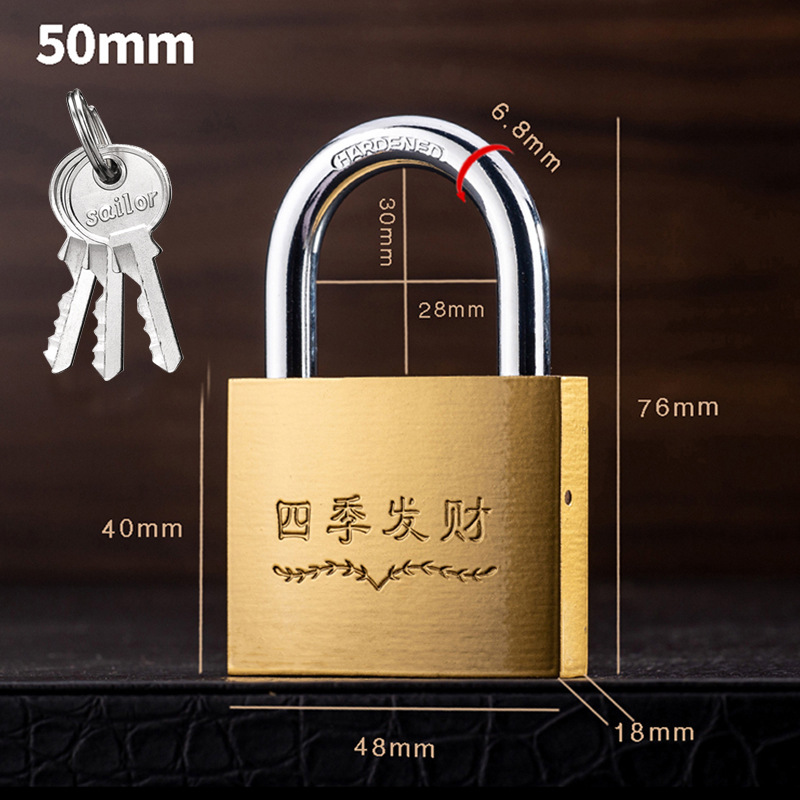 imitation copper padlock single open unlock door lock dormitory cabinet longevity safe lock small lock 9 key lock factory wholesale full figure