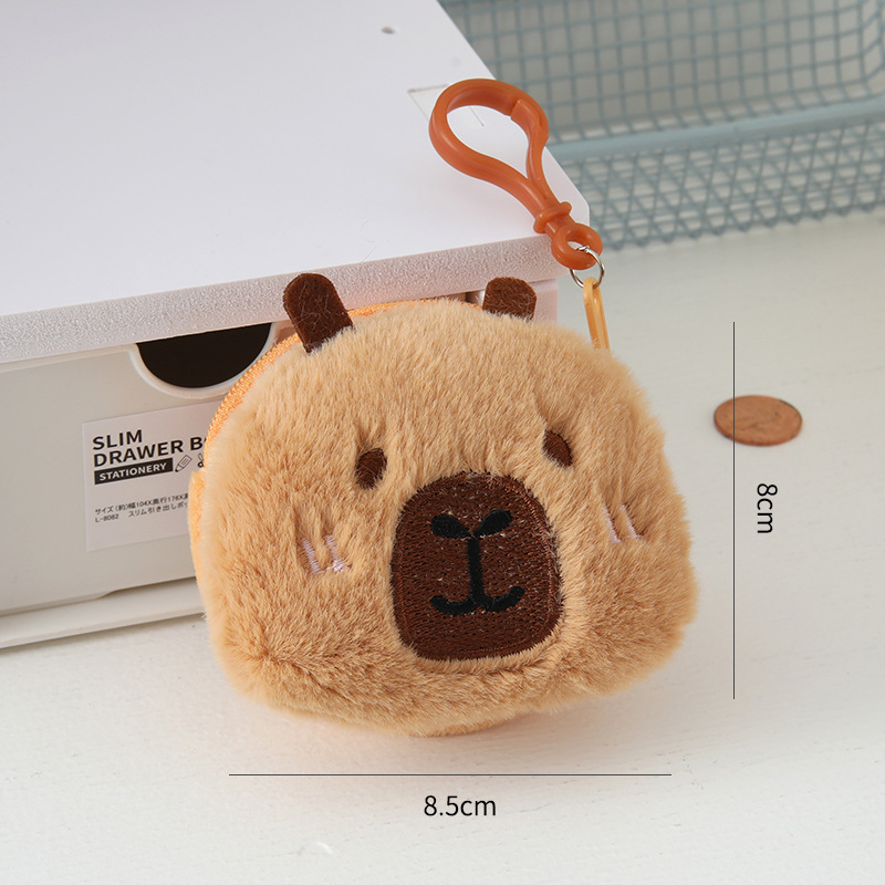 capabala coin purse cute storage bag children's school cartoon plush coin pocket doll mini wallet Specification drawing