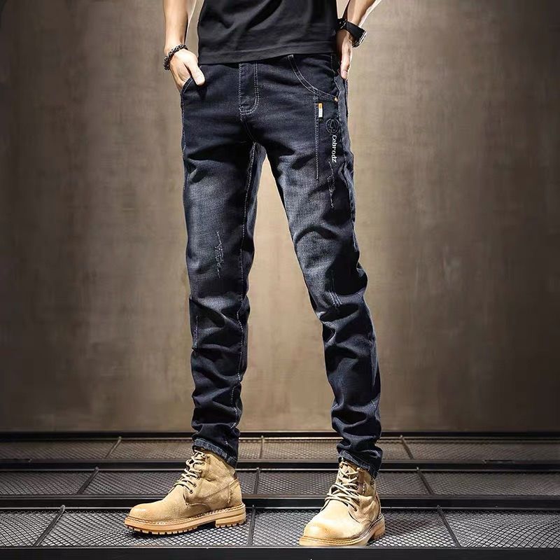 jeans men 2025 spring and autumn fashion brand slim fit skinny korean style new fashion versatile casual stretch pants Specification drawing