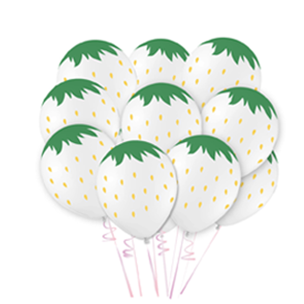 cross-border 12-inch strawberry watermelon balloon scene decorations arrangement birthday party holiday fruit strawberry theme balloon Specification drawing