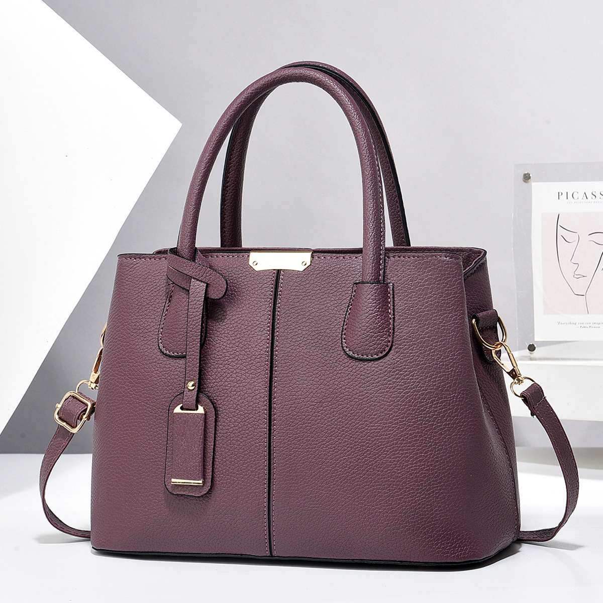 big bag 2025 new fashion handbag middle-aged mother bag large capacity shoulder bag messenger bag women's foreign trade bags details Picture