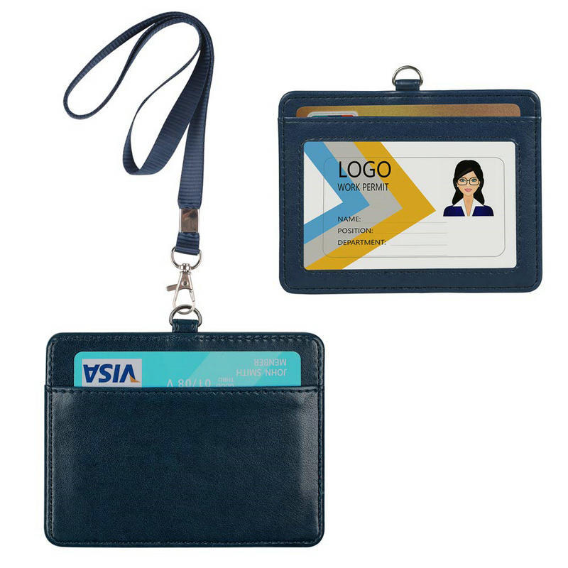 polyurethane card holder card holder coin purse women's high sense wallet badge with lanyard multiple card slots simple anti-degaussing card holder Item Picture