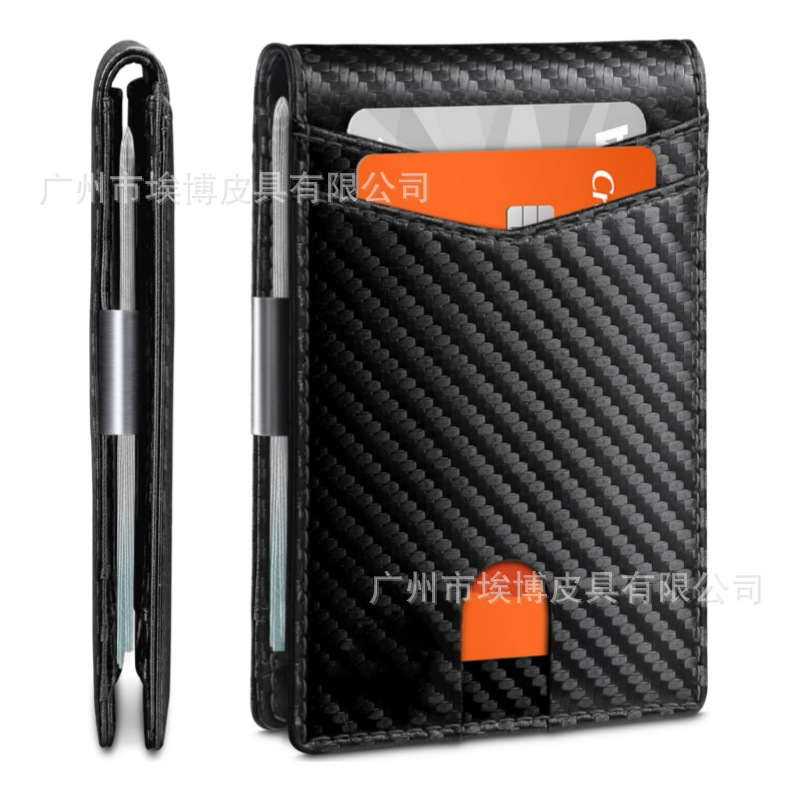 spot european and american fashion wallet wallet men's american gold wallet wallet wallet men's minimalist ultra-thin leather wallet details Picture