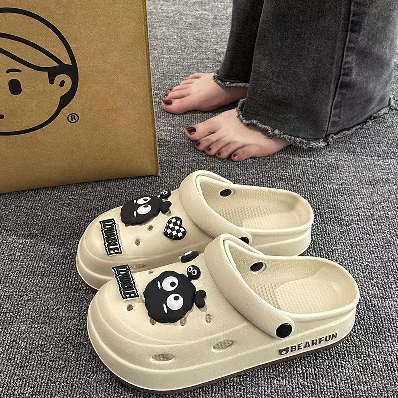 2024 new eva platform coros shoes women's summer outdoor non-slip beach shit feeling two-way sandals women's Specification drawing