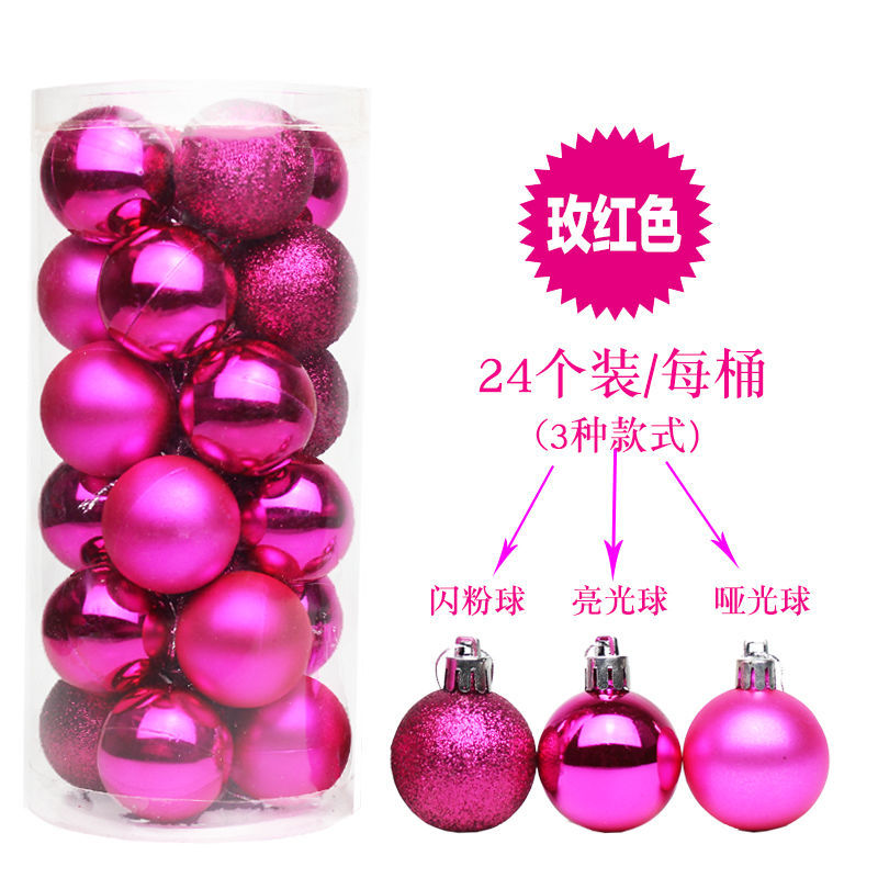 christmas ball 24 pcs 3cm4cm6cm8cm barrel colorful ball plastic plating balls christmas tree decorations wholesale Specification drawing