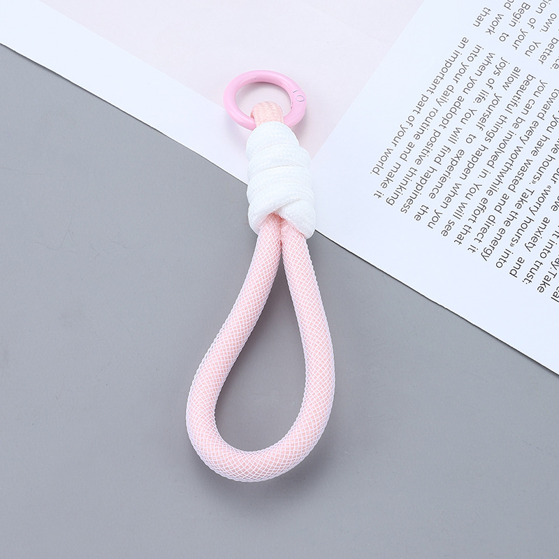 color matching mobile phone lanyard keychain simple and short phone case universal hang rope wallet card cover key ring circle ornaments Specification drawing