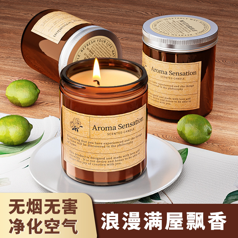 aromatherapy candle lasting incense sleep aid bedroom light perfume high-grade essential oil aromatherapy romantic ornaments gift hand gift Specification drawing