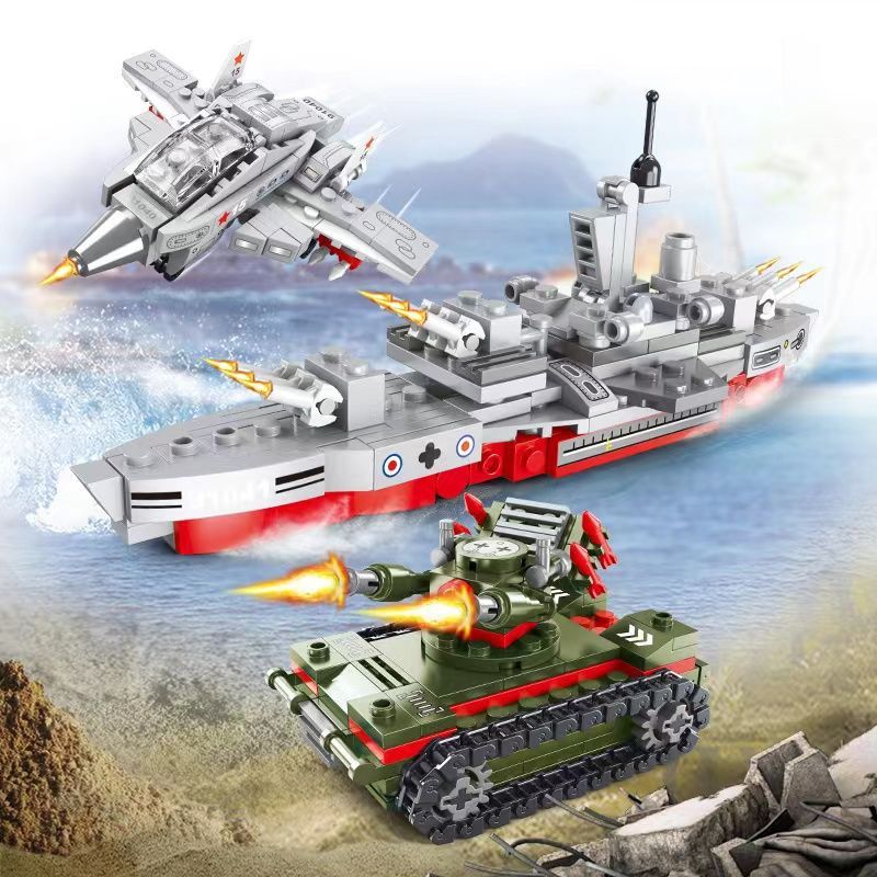military building blocks free assembling tank chariot aircraft 6-12 years old children educational toy gift wholesale delivery full figure