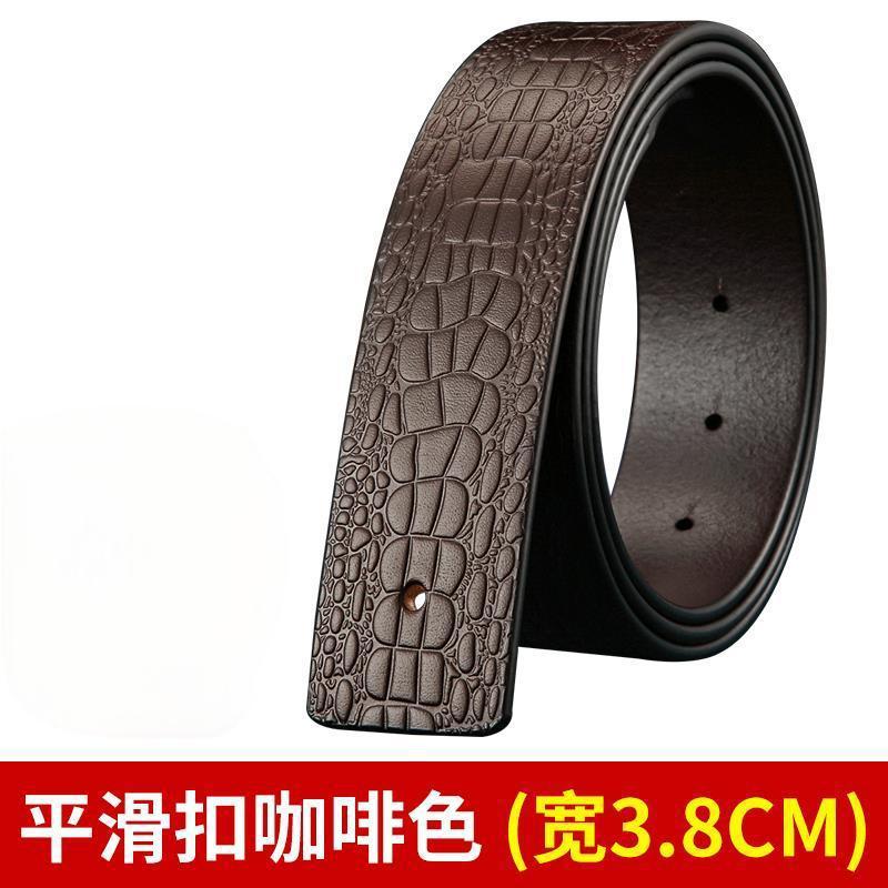 belt men's smooth buckle punch headless belt leather without buckle men's genuine leather without buckle pant belt full figure