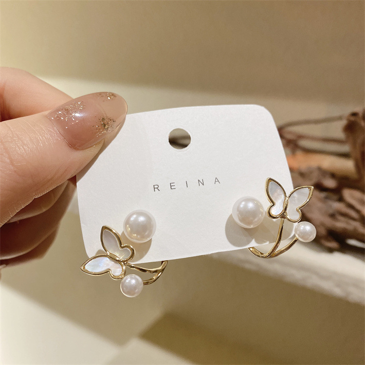 cross-border hot selling crystal butterfly earrings for women super hot all-match light luxury classic style fashion earrings graceful earrings collection Specification drawing