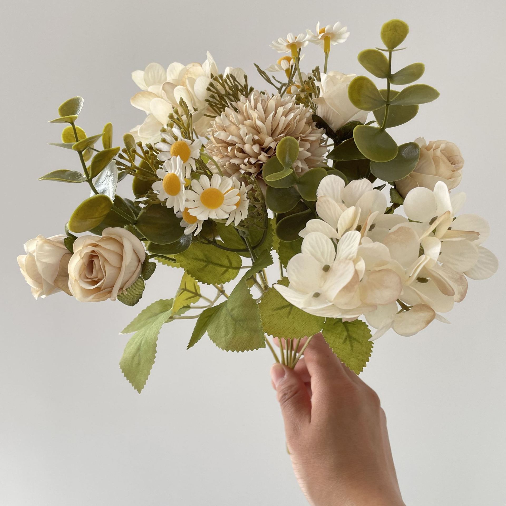 nordic ins artificial rose chamomile fake flower decoration bouquet living room decoration wedding bouquet holder factory wholesale details Picture
