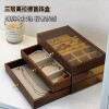 the pattern of walnut jewelry box necklace earrings finishing jewelry box high-end new three-layer five-layer jewelry storage box Item Picture