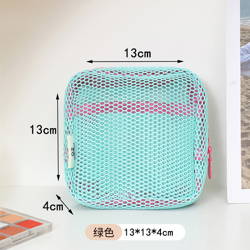 dopamine mesh square bag new portable storage bag mesh small cosmetic bag lipstick portable small square bag Application Scenario