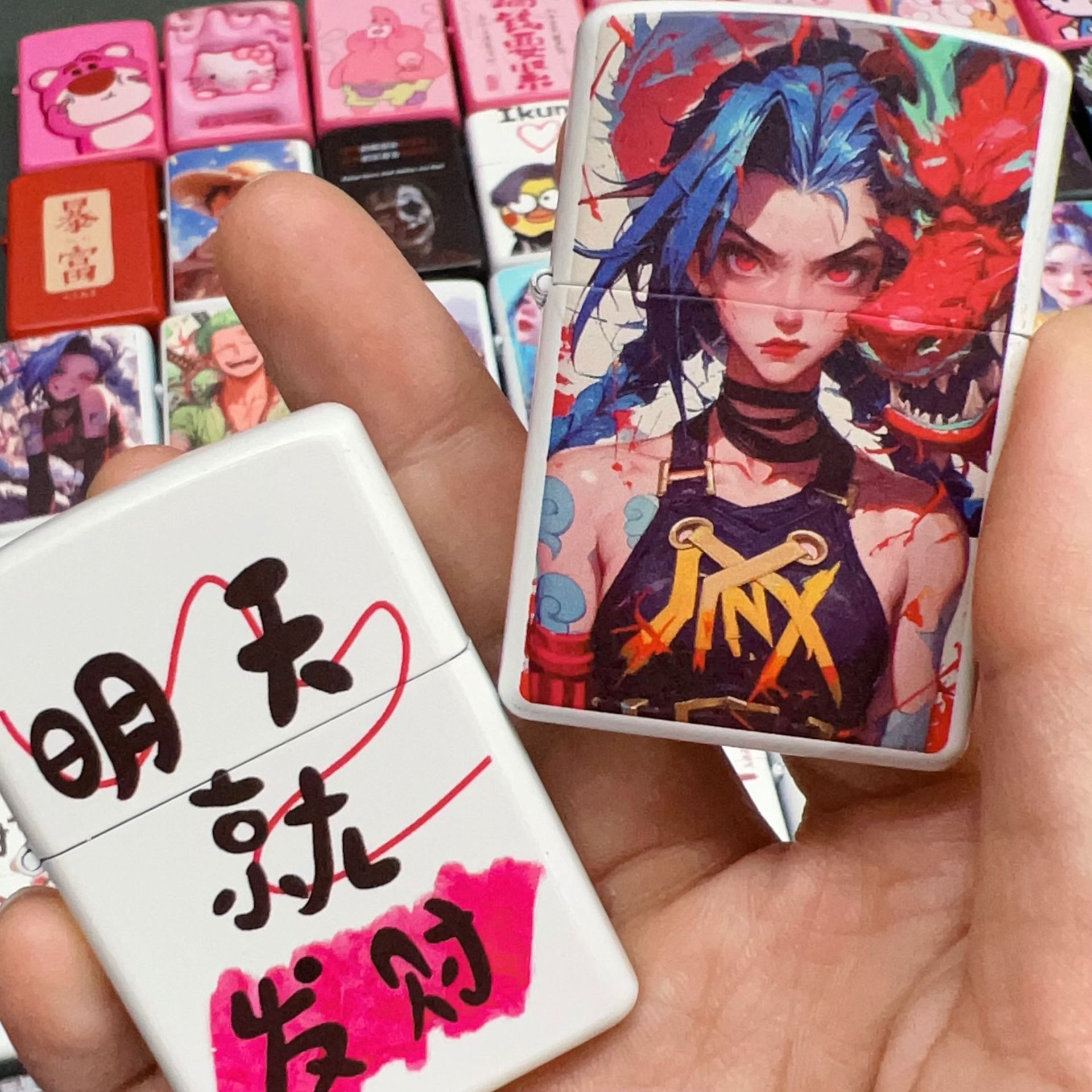 good-looking kerosene lighter metal flip grinding wheel retro anime creative personality wind proof net popular ins details Picture