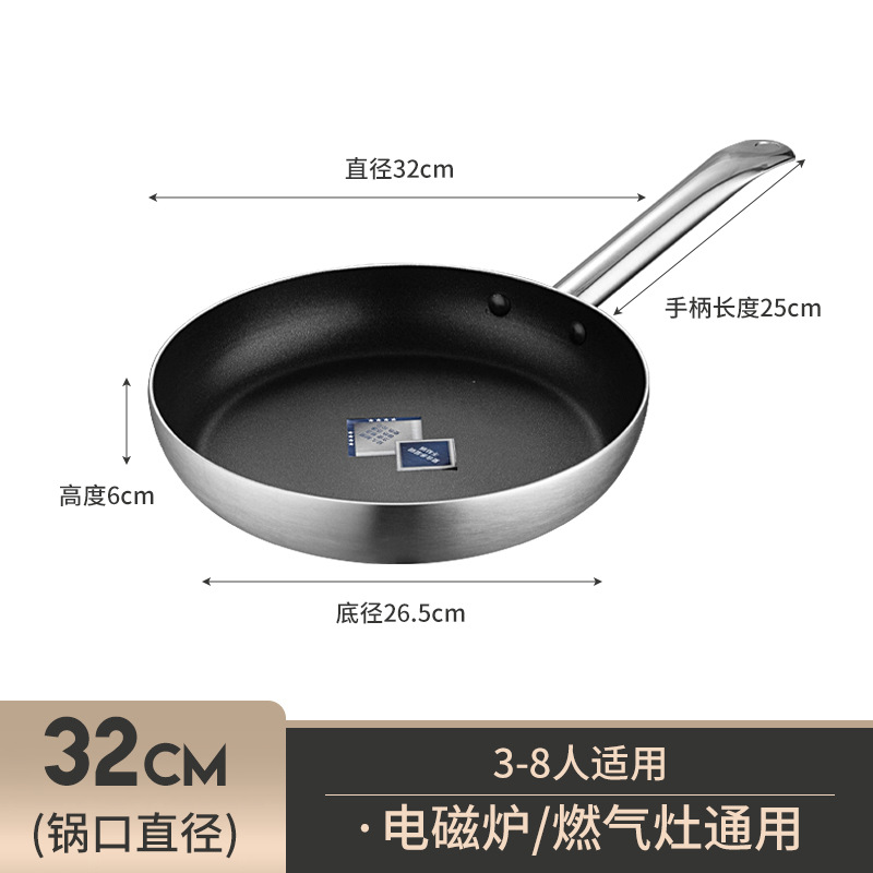 commercial aluminum alloy frying pan flat non-stick pan household egg frying pan griddle teflon steak frying pan full figure