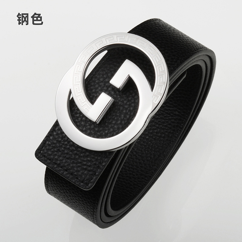 factory direct men's stainless steel first layer cow leather belt customized genuine leather belt men's belt logo customization Item Picture