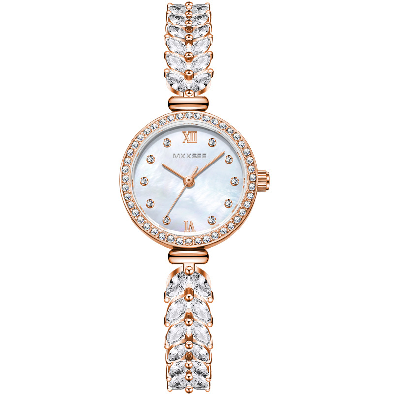mermaid maishi popular round diamond-embedded watch women's steel strap watch waterproof sweat-proof one piece dropshipping quartz watch details Picture