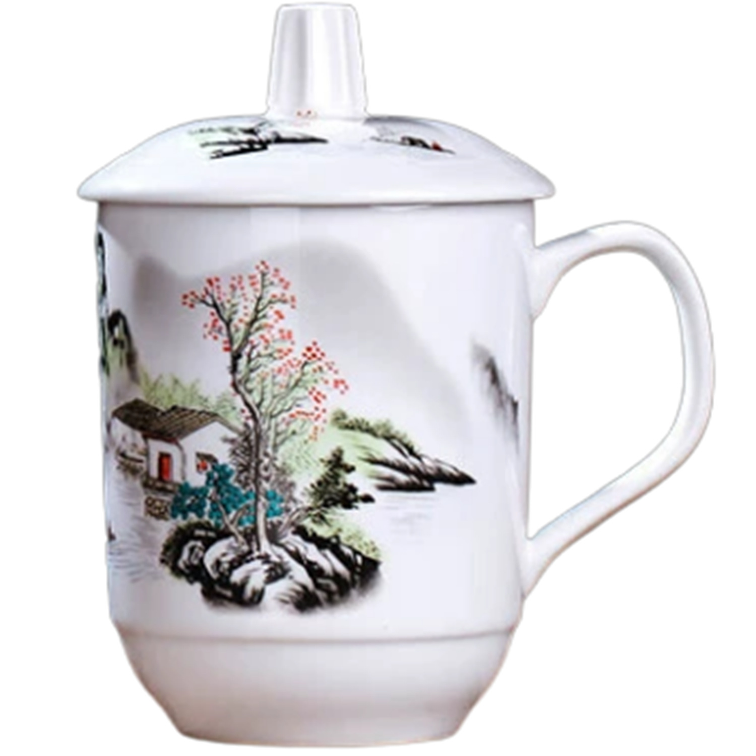 jingdezhen ceramic tea cup set office with cover water cup bone china conference cup home gifts office cup Item Picture