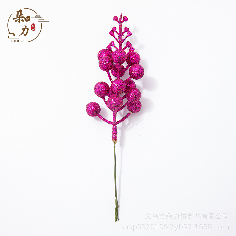 christmas 15 heads gold powder fruit string christmas tree garland rattan shopping mall event birthday wedding party decoration five-pointed star Item Picture