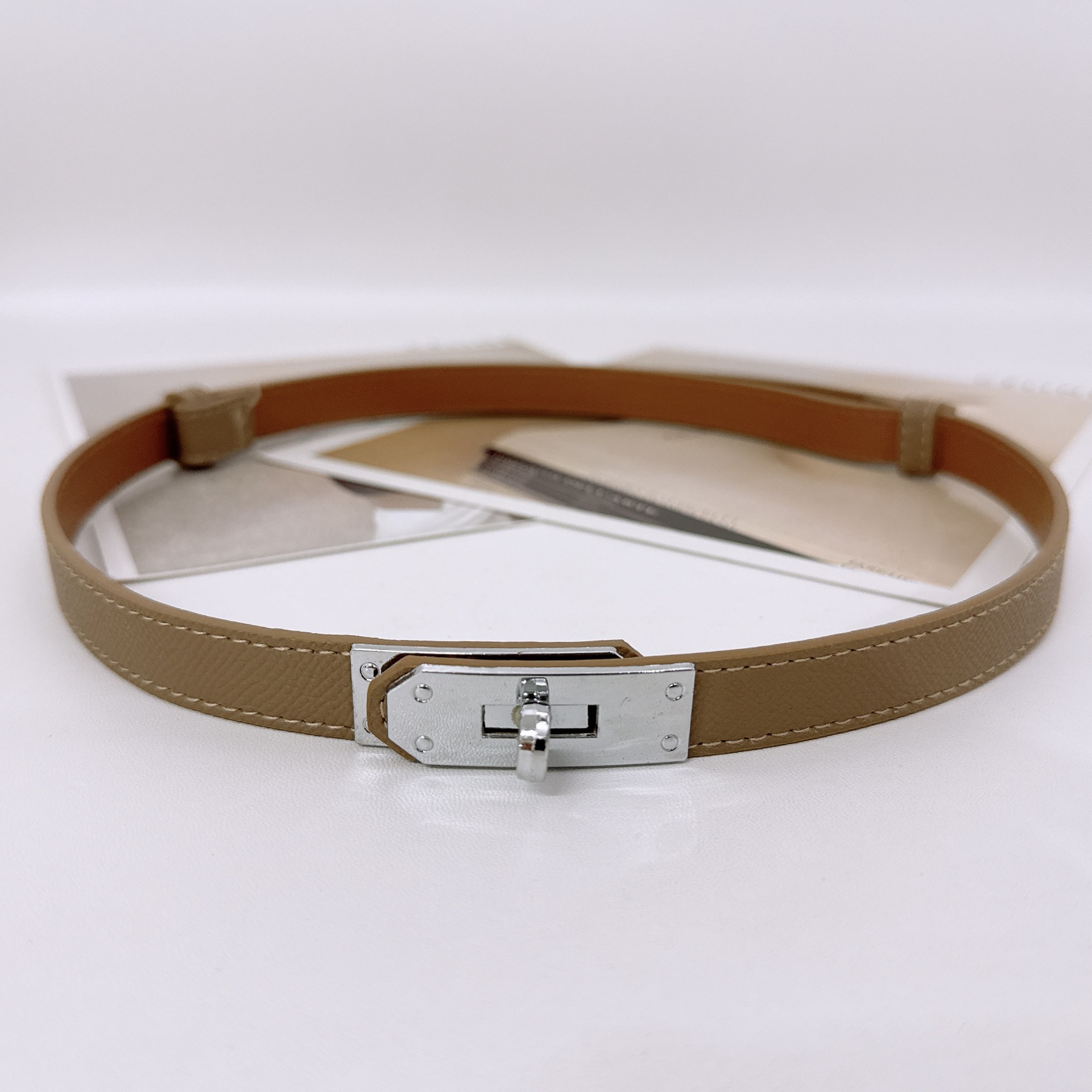kelly belt lock adjustable thin belt fashion all-match with business suit and dress decorative waist belt for women Specification drawing