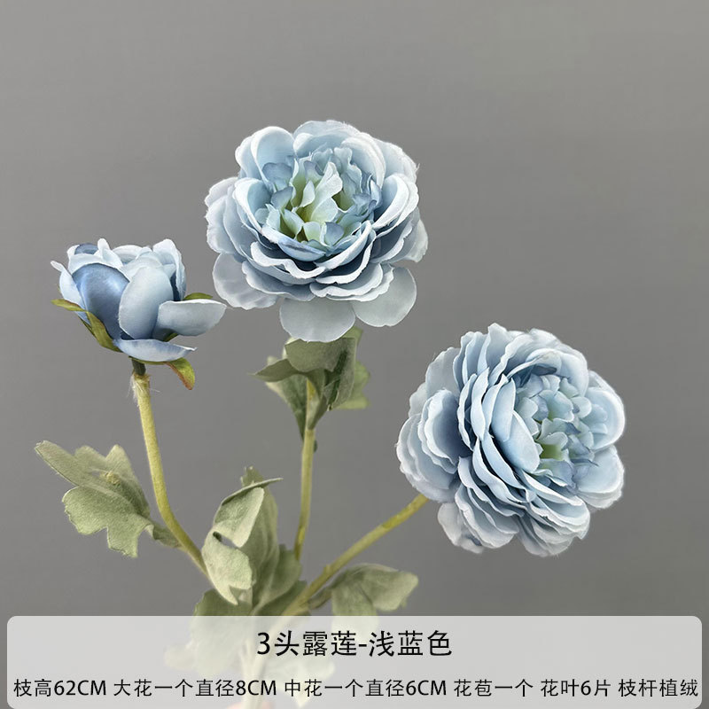 new blue color artificial flower outdoor wedding decoration road lead flower arrangement home tea table decoration fake flower wholesale details Picture