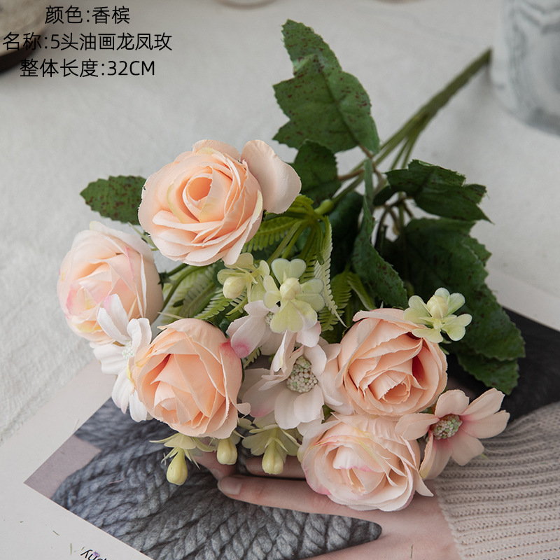 crafts wholesale rose bouquet factory fake flower green plant wedding celebration decoration cross-border mw81110 Application Scenario