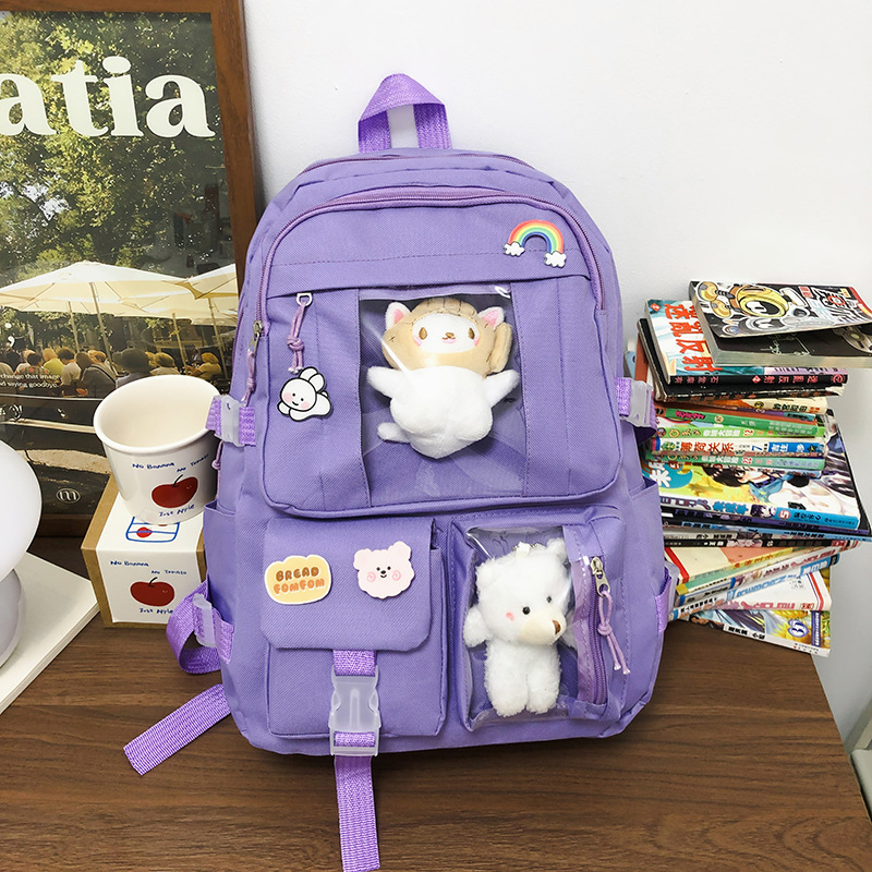 hot sale backpack girls' korean style cute japanese style campus student schoolbag casual large capacity computer backpack wholesale full figure