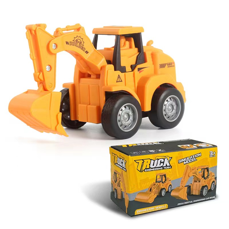 hot selling product children press sliding engineering vehicle excavator bulldozer fun simulation toy car factory direct sales full figure