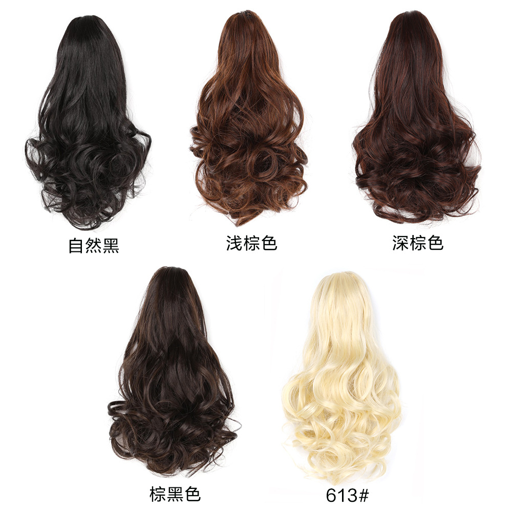 grip short big wave wig horse tail women's high ponytail short curly hair clawponytailwig micro volume Specification drawing