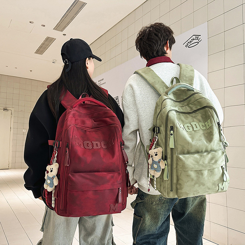 new schoolbag korean style ins tooling style trendy couple backpack large capacity junior high school student air cushion backpack details Picture