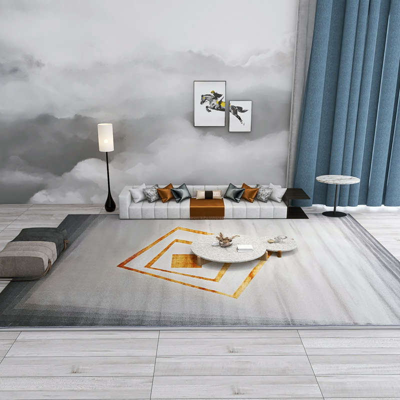 italian minimalist carpet living room coffee table carpet modern minimalist bedroom cream silent style advanced light luxury custom gray Application Scenario